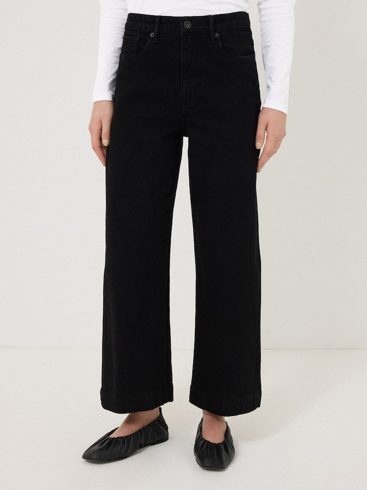 Jigsaw Black Tyne Wide Leg Cropped Jeans - Image 1 of 6