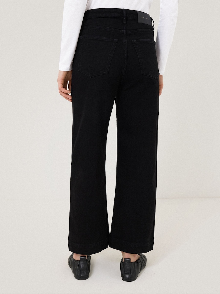 Jigsaw Black Tyne Wide Leg Cropped Jeans - Image 2 of 6