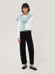 Jigsaw Black Tyne Wide Leg Cropped Jeans - Image 3 of 6