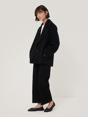 Jigsaw Black Tyne Wide Leg Cropped Jeans - Image 4 of 6