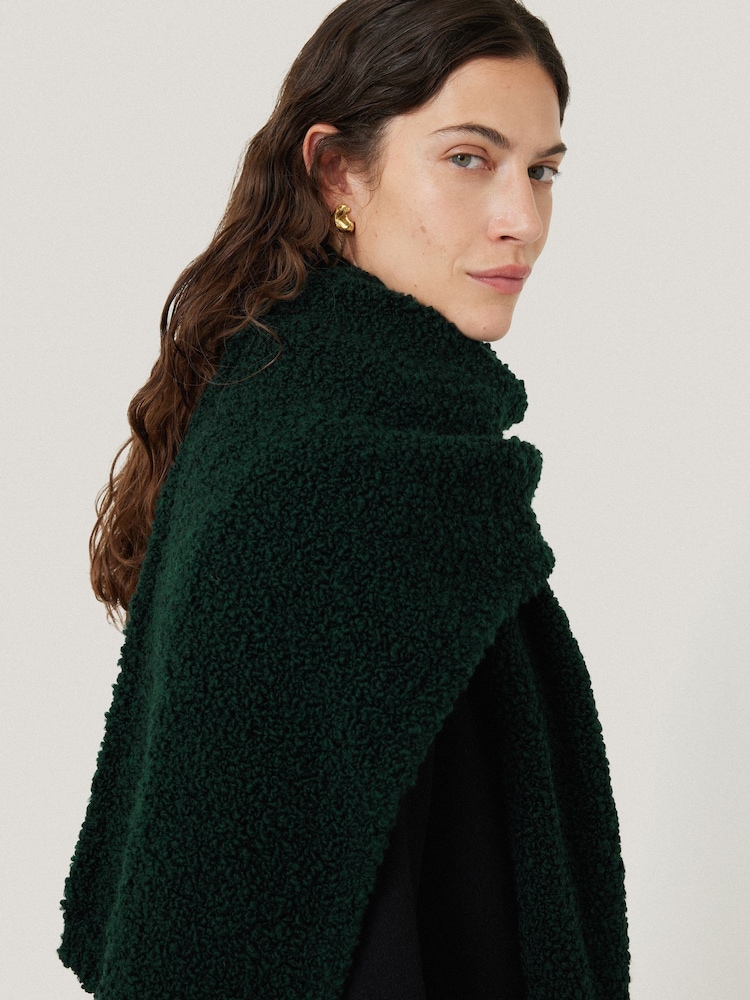 Jigsaw Green Boucle Scarf - Image 2 of 4