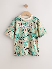 Green Digital Print Minecraft T-Shirt (3-16yrs) - Image 1 of 4