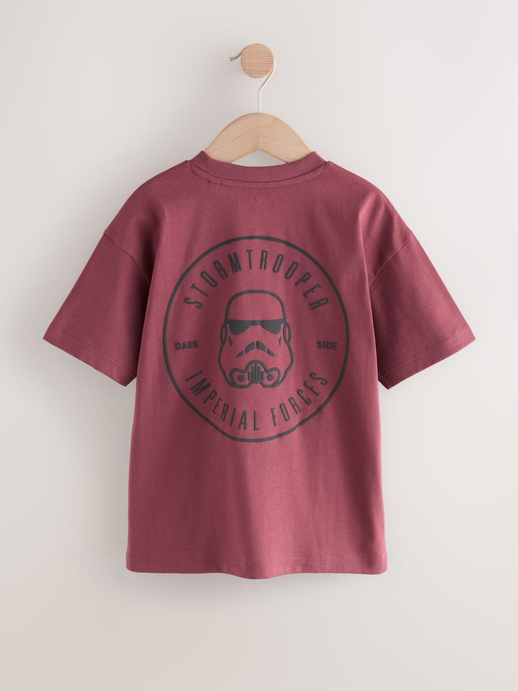 Berry Red Back Print Licensed Star Wars T-Shirt (3-16yrs) - Image 2 of 4