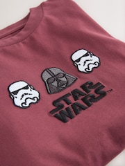 Berry Red Back Print Licensed Star Wars T-Shirt (3-16yrs) - Image 4 of 4