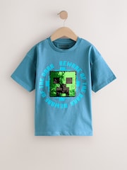 Темно-синий - Minecraft Sequin T-Shirt (3-16yrs) - Image 1 of 5