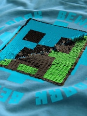 Темно-синий - Minecraft Sequin T-Shirt (3-16yrs) - Image 4 of 5
