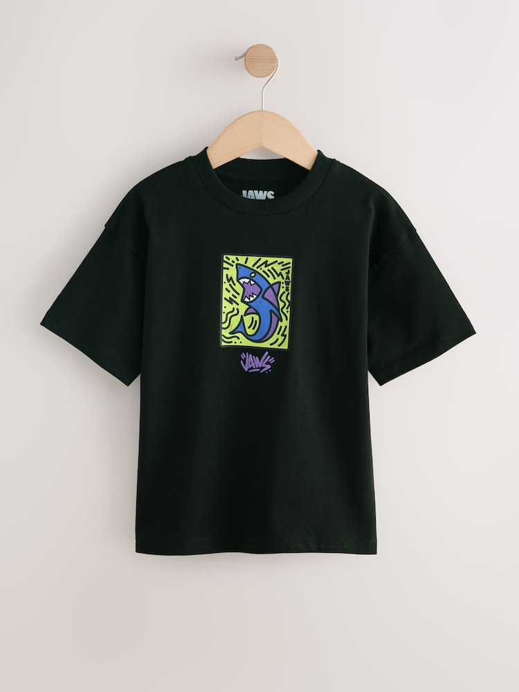 Black Jaws Short Sleeve T-Shirt (3-16yrs) - Image 1 of 4
