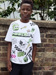 White Graffiti Minecraft T-Shirt (3-16yrs) - Image 1 of 9
