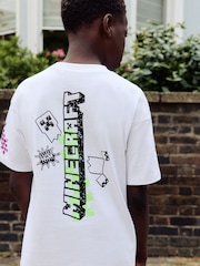 White Graffiti Minecraft T-Shirt (3-16yrs) - Image 4 of 9