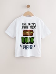 White Back Print Marvel Avengers License Short Sleeve T-Shirt (3-16yrs) - Image 2 of 6
