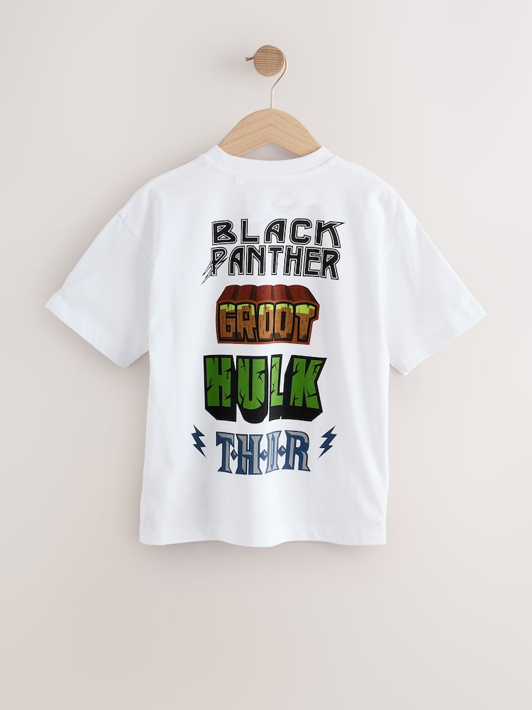 White Back Print Marvel Avengers License Short Sleeve T-Shirt (3-16yrs) - Image 2 of 6