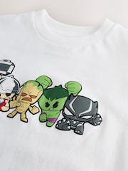 White Back Print Marvel Avengers License Short Sleeve T-Shirt (3-16yrs) - Image 4 of 6