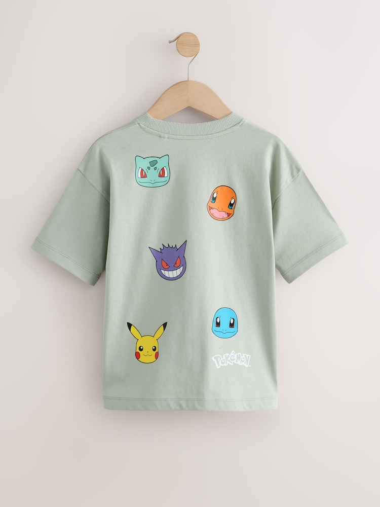 Grey Pokemon Multi Character Back Print T-Shirt (4-14yrs) - Image 2 of 4