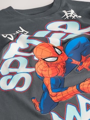 Spiderman Charcoal Grey Gel Marvel Superhero Short Sleeve T-Shirt (3-16yrs) - Image 3 of 3