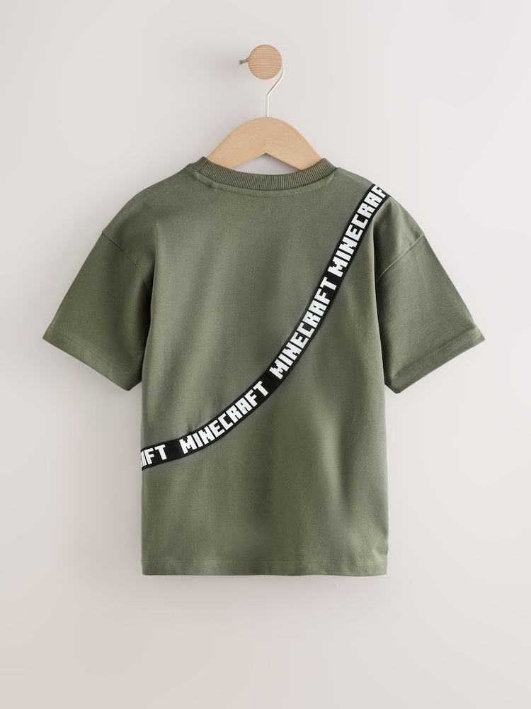 Khaki/Green Licensed Minecraft Bag T-Shirt (3-16yrs) - Image 2 of 5
