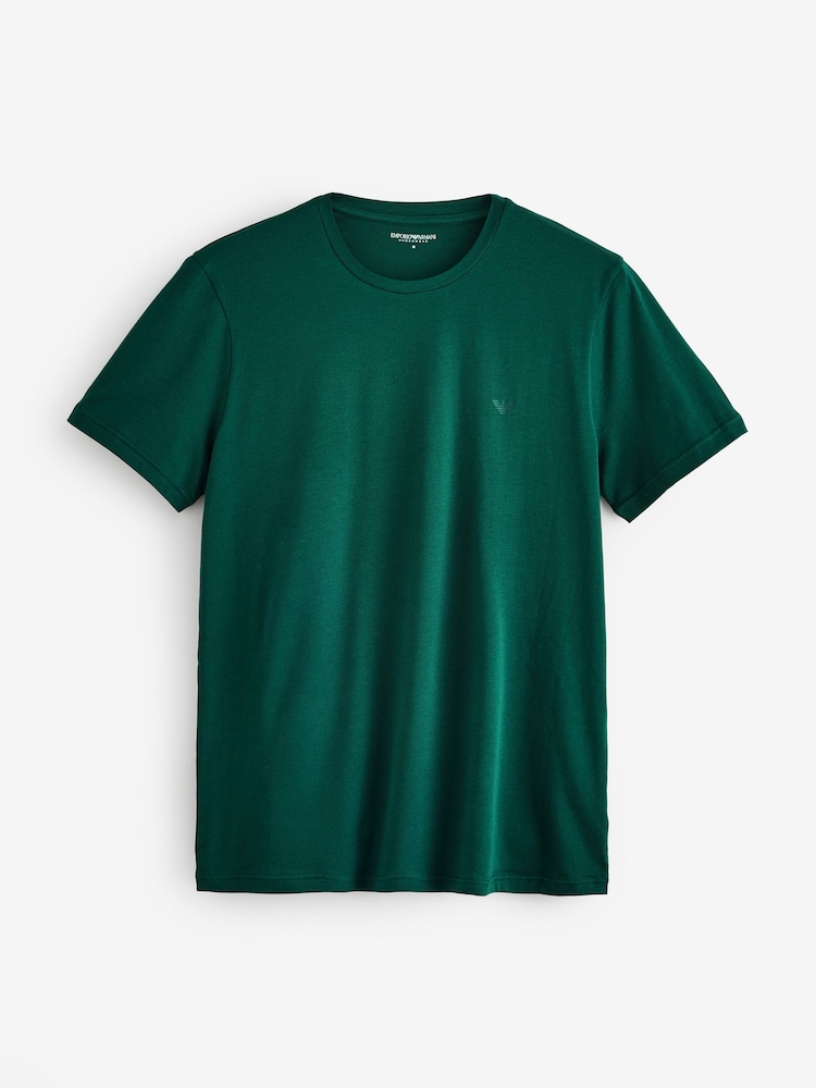 Emporio Armani Regular Fit Logo T-Shirts 2 Pack - Image 3 of 3 Emporio Armani Regular Fit Logo T-Shirts 2 Pack - Image 3 of 3