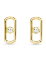 Beaverbrooks Yellow Gold Plated Cubic Zirconia Stud Earrings - Image 1 of 4