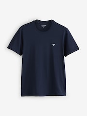 Бело-синяя - Emporio Armani Regular Fit Logo T-Shirts 2 Pack - Image 2 of 3