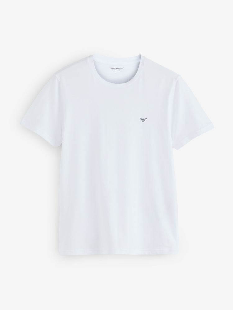 Бело-синяя - Emporio Armani Regular Fit Logo T-Shirts 2 Pack - Image 3 of 3