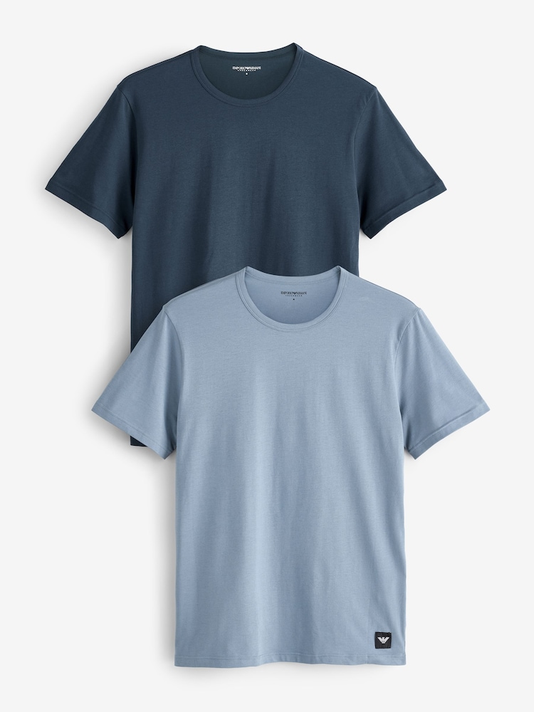 Emporio Armani Regular Fit Logo T-Shirts 2 Pack - Image 1 of 3
