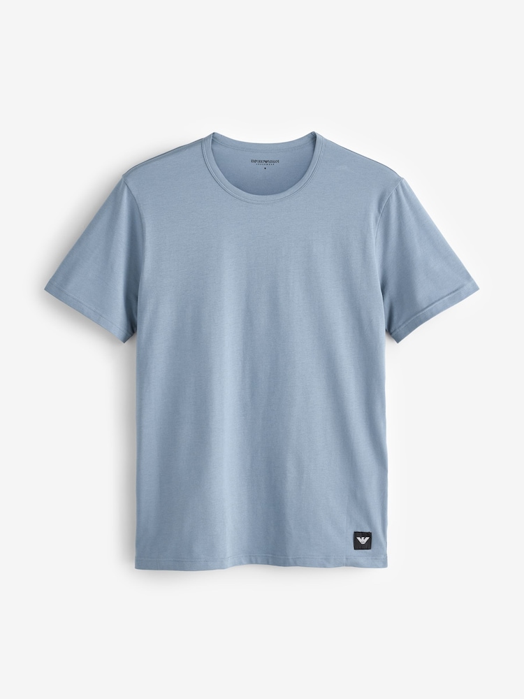 Emporio Armani Regular Fit Logo T-Shirts 2 Pack - Image 2 of 3