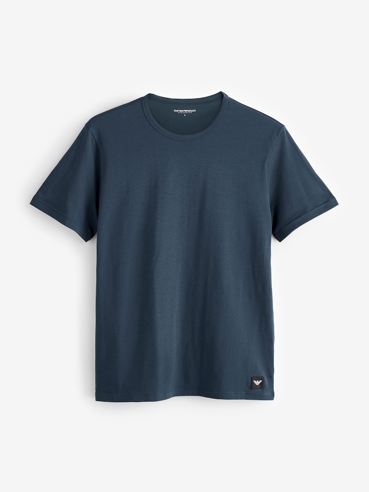 Emporio Armani Regular Fit Logo T-Shirts 2 Pack - Image 3 of 3