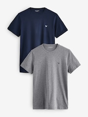 Emporio Armani Regular Fit Logo T-Shirts 2 Pack - Image 1 of 3