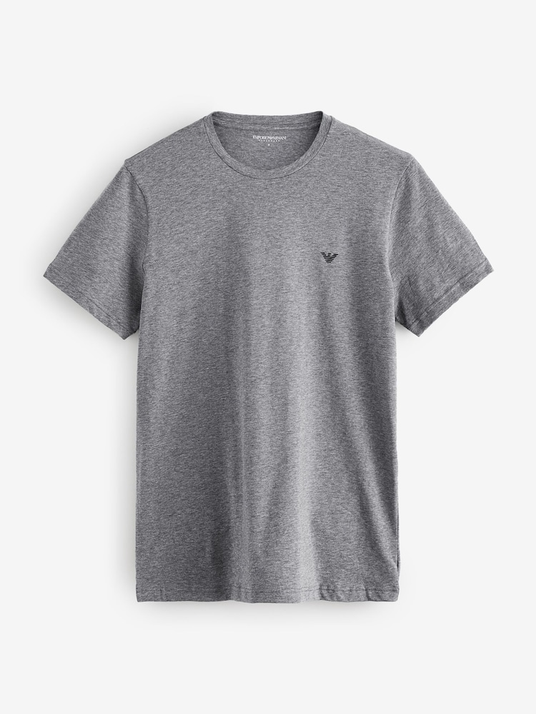 Emporio Armani Regular Fit Logo T-Shirts 2 Pack - Image 2 of 3