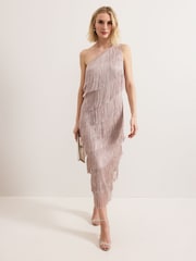 Phase Eight Brown Amity Fringe Dress - Image 1 of 7