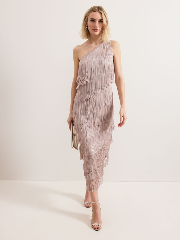 Phase Eight Brown Amity Fringe Dress - Image 1 of 7