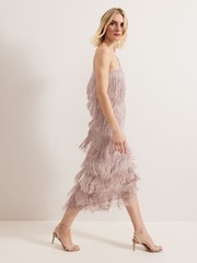Phase Eight Brown Amity Fringe Dress - Image 7 of 7