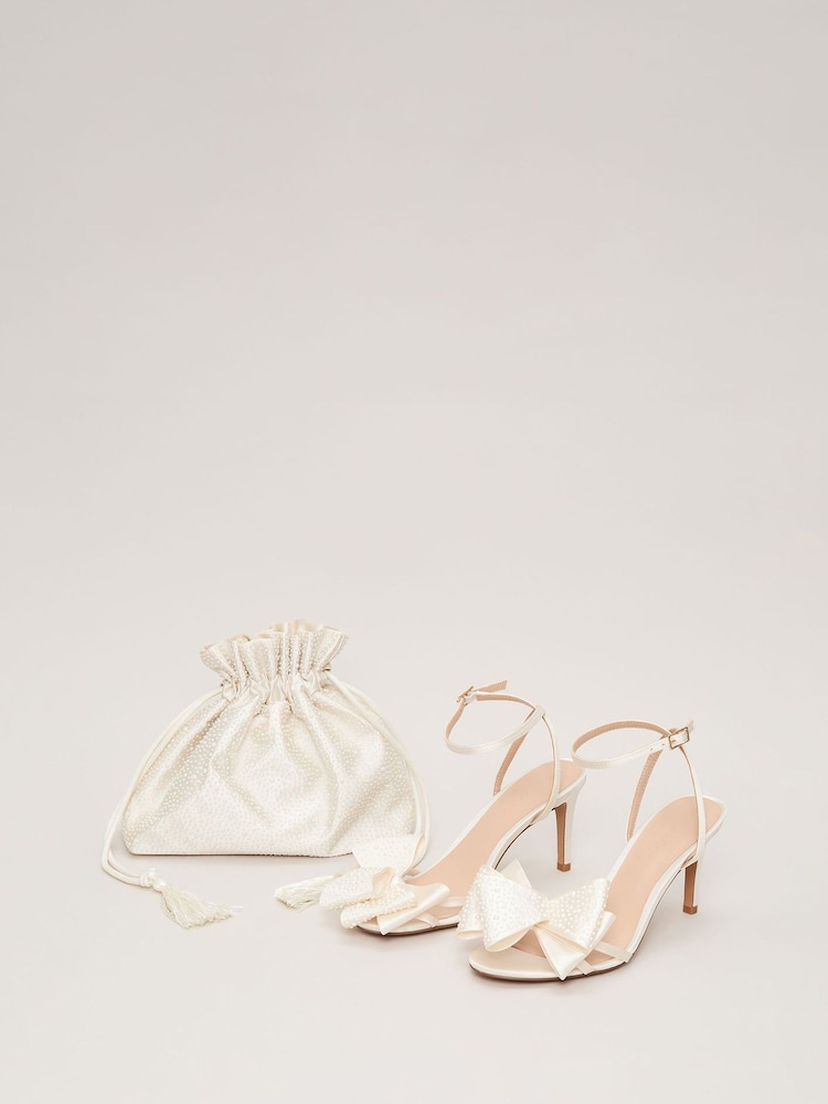 Phase Eight White Pearl Bow Sandals - Image 7 of 7 Phase Eight White Pearl Bow Sandals - Image 7 of 7