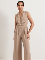 Phase Eight Brown Petite Brea Jumpsuit - Image 3 of 6