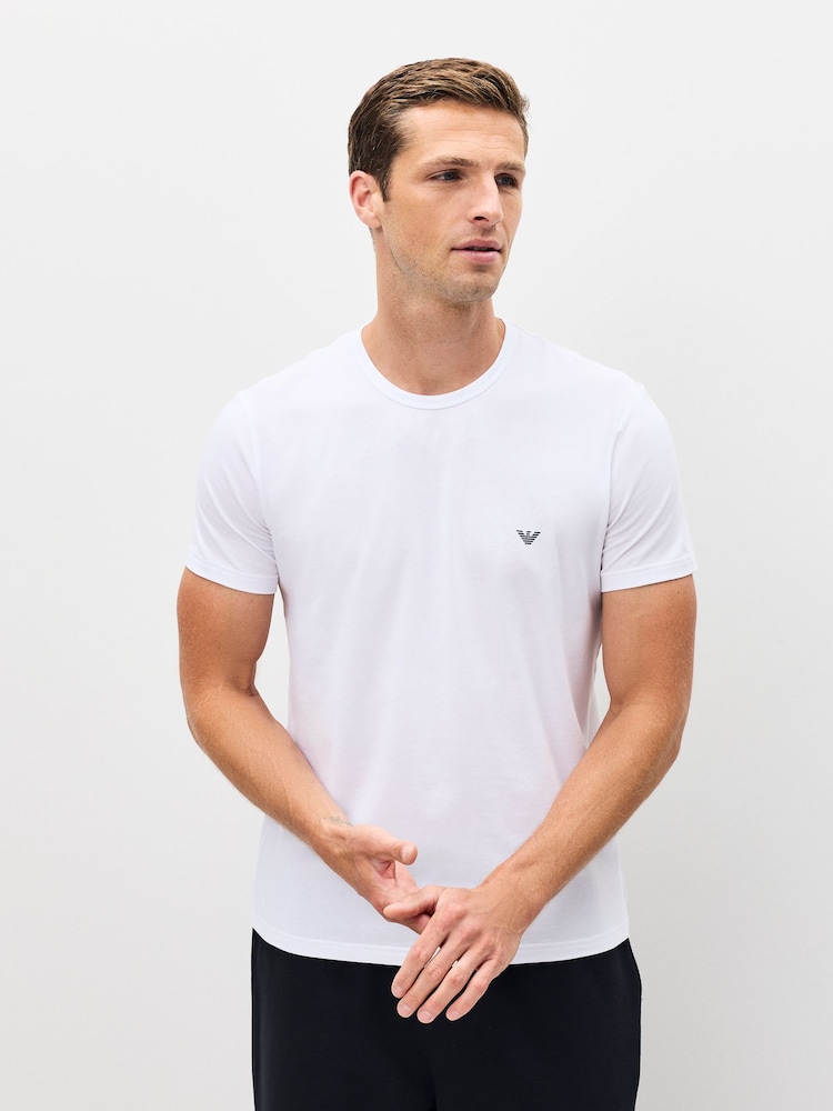 Emporio Armani Regular Fit Logo T-Shirts 2 Pack - Image 1 of 6