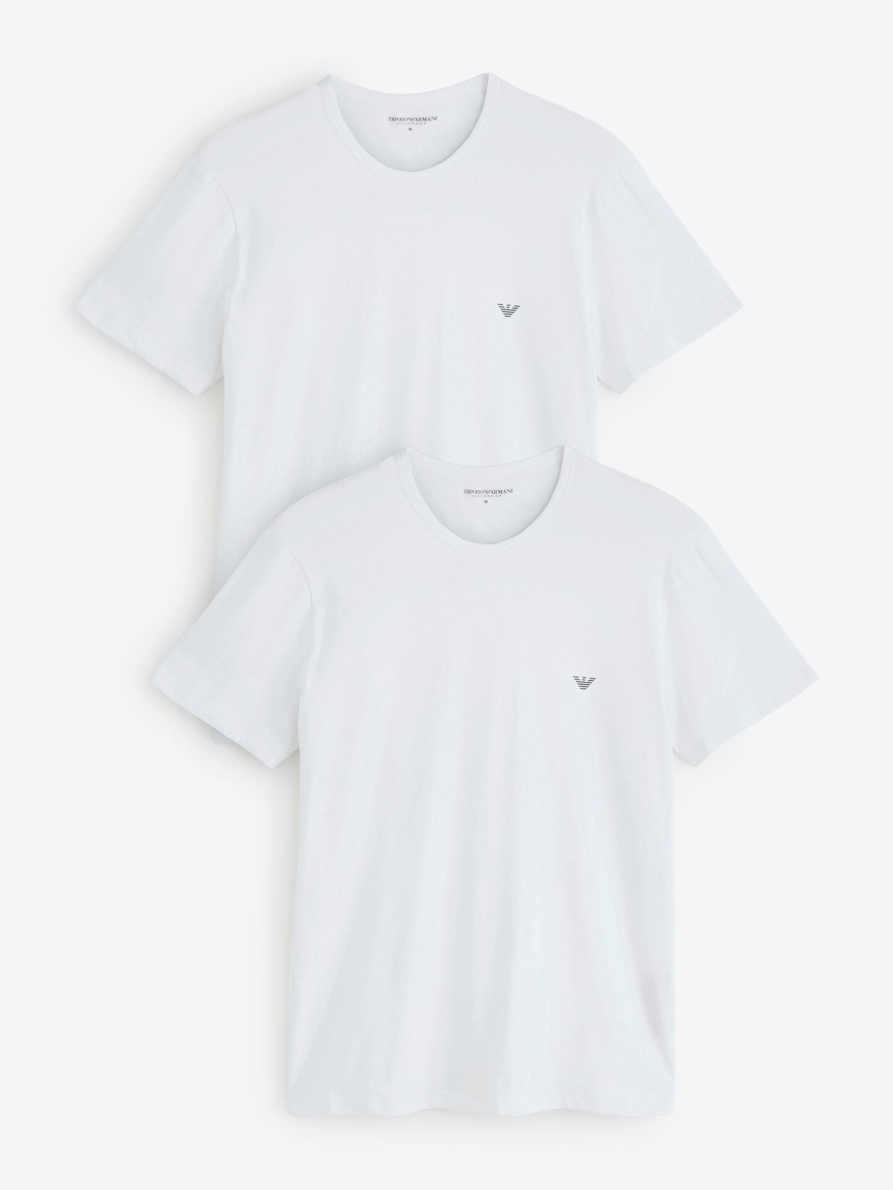 Buy Emporio Armani White Regular Fit Logo T-Shirts 2 Pack from