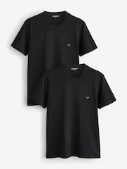 Emporio Armani Regular Fit Logo T-Shirts 2 Pack - Image 1 of 3
