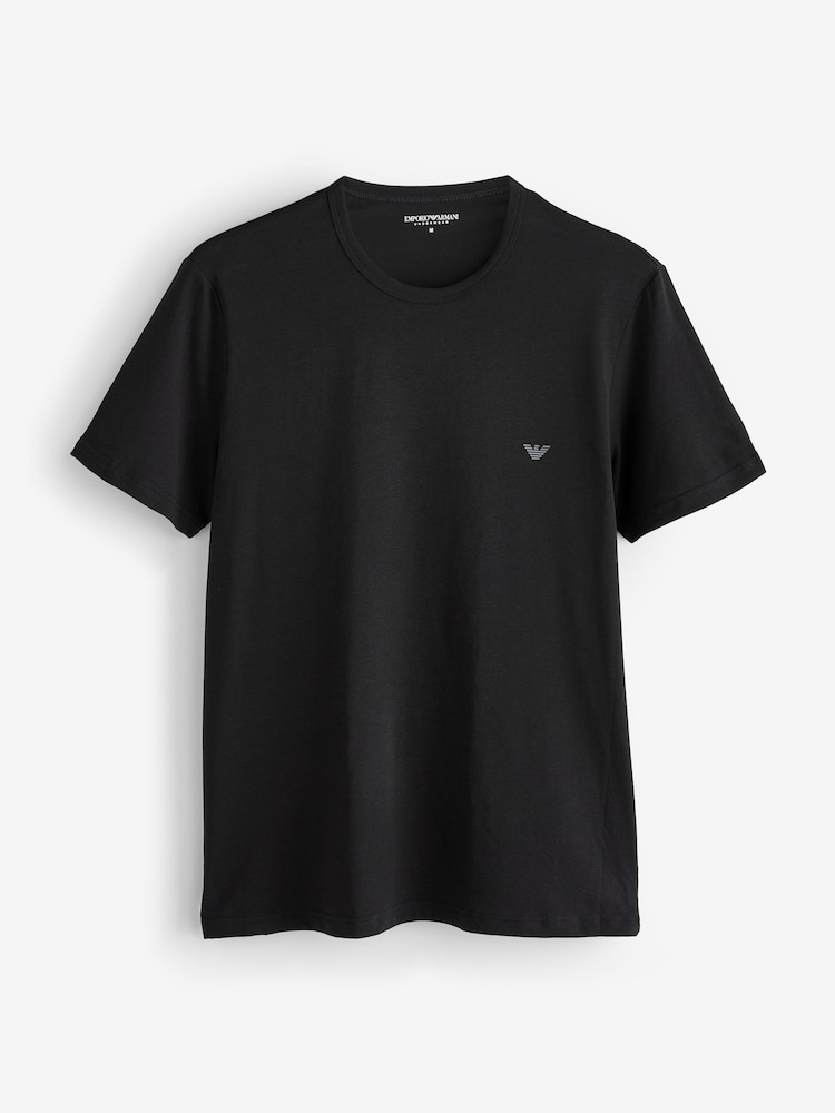 Emporio Armani Black Regular Fit Logo T-Shirts 2 Pack - Image 5 of 5 Emporio Armani Black Regular Fit Logo T-Shirts 2 Pack - Image 5 of 5