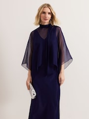 Phase Eight Blue Kyra Overlay Dress - Image 3 of 7