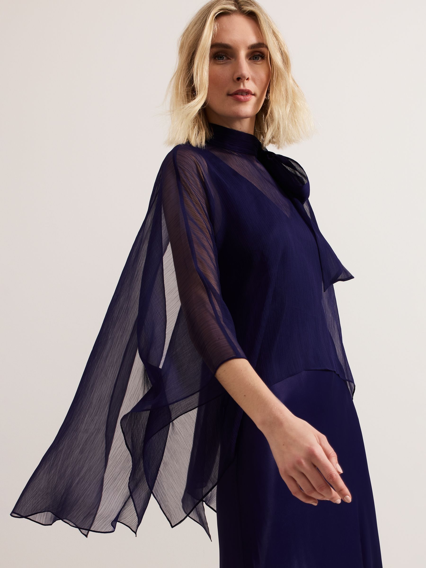 【Phase Eight】Kyra オーバーレイ ケープ マキシドレス Navy Buy Phase Eight Blue Kyra Overlay Dress from the Next UK