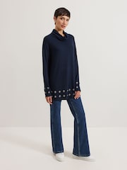 Phase Eight Blue Jennie Snuggle Top - Image 3 of 7