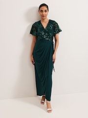 Phase Eight Blue Talia Sequin Dress - Image 1 of 6