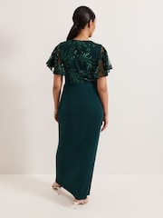Phase Eight Blue Talia Sequin Dress - Image 2 of 6