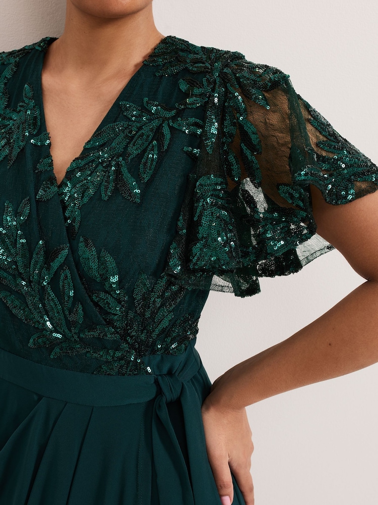 Phase Eight Blue Talia Sequin Dress - Image 3 of 6