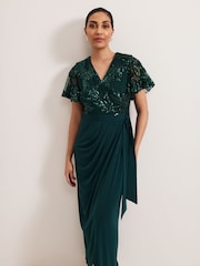 Phase Eight Blue Talia Sequin Dress - Image 5 of 6