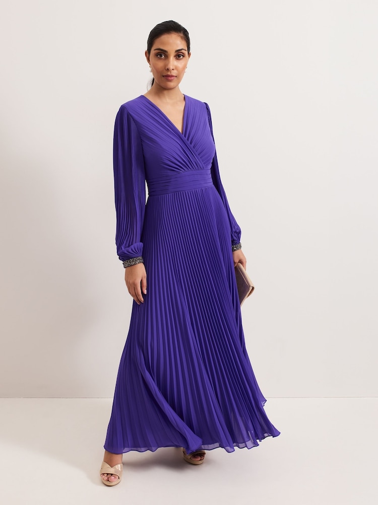 Phase Eight Purple Petite Vila Beaded Dress - Image 1 of 7