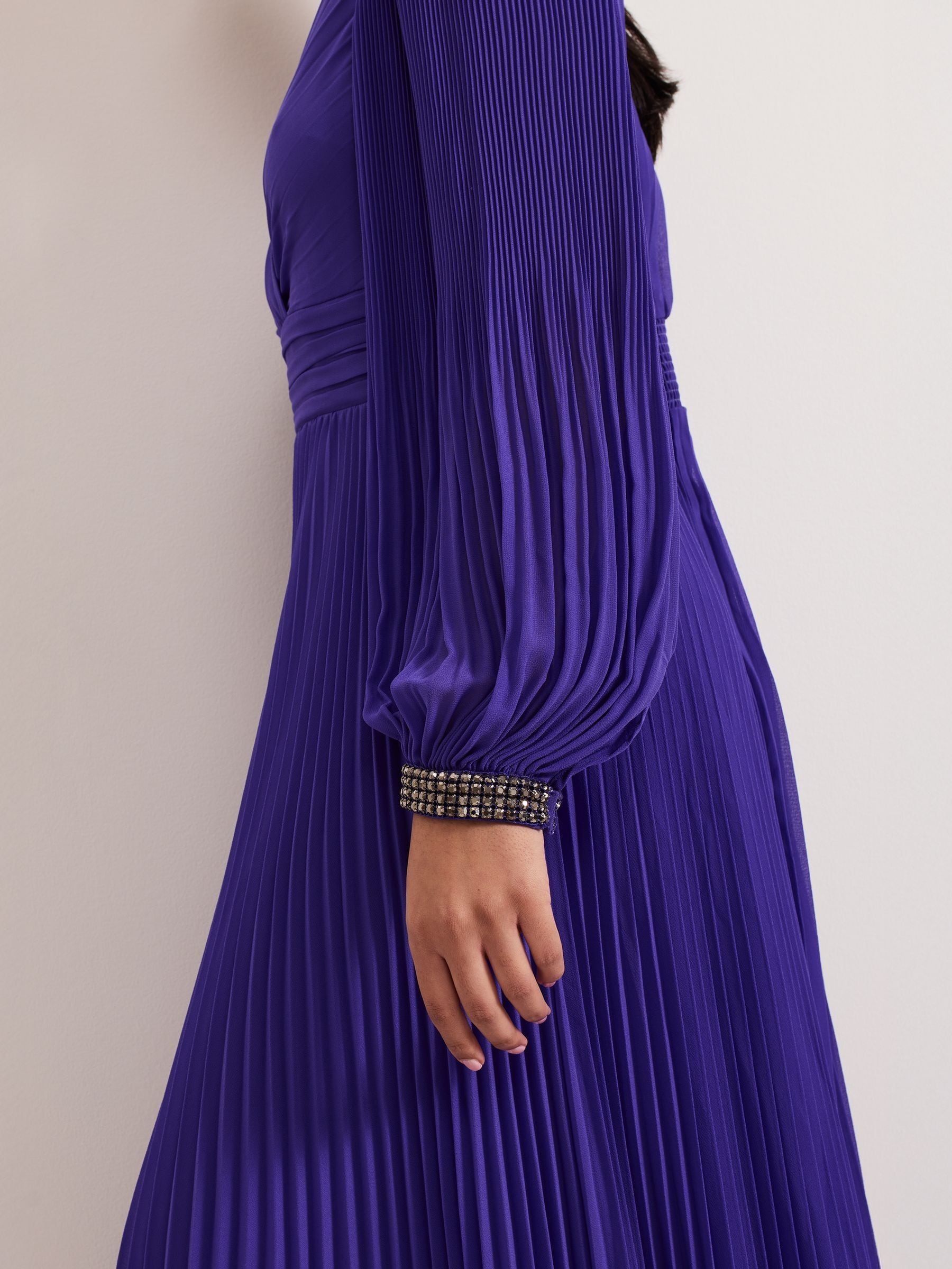 Buy Phase Eight Purple Petite Vila Beaded Dress from the