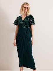 Phase Eight Green Minty Wrap Dress - Image 3 of 7