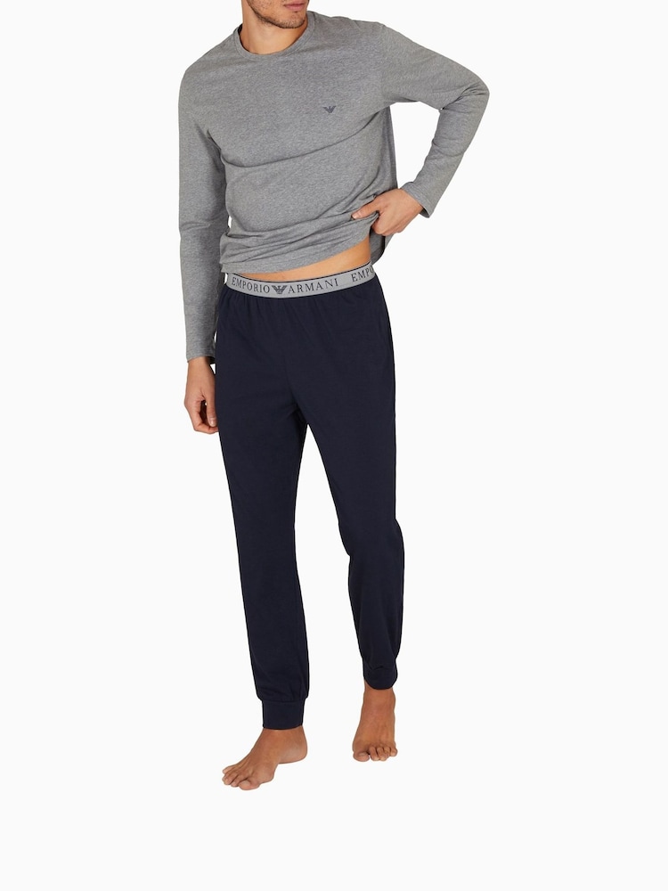Emporio Armani Regular Fit Grey Pyjama Set - Image 2 of 12
