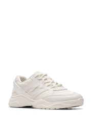 Clarks White Older Girls Feather Pace Trainers - Image 3 of 6