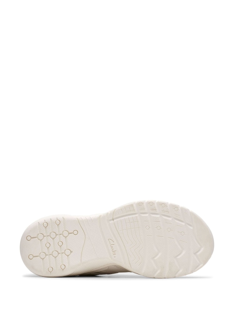 Clarks White Older Girls Feather Pace Trainers - Image 6 of 6